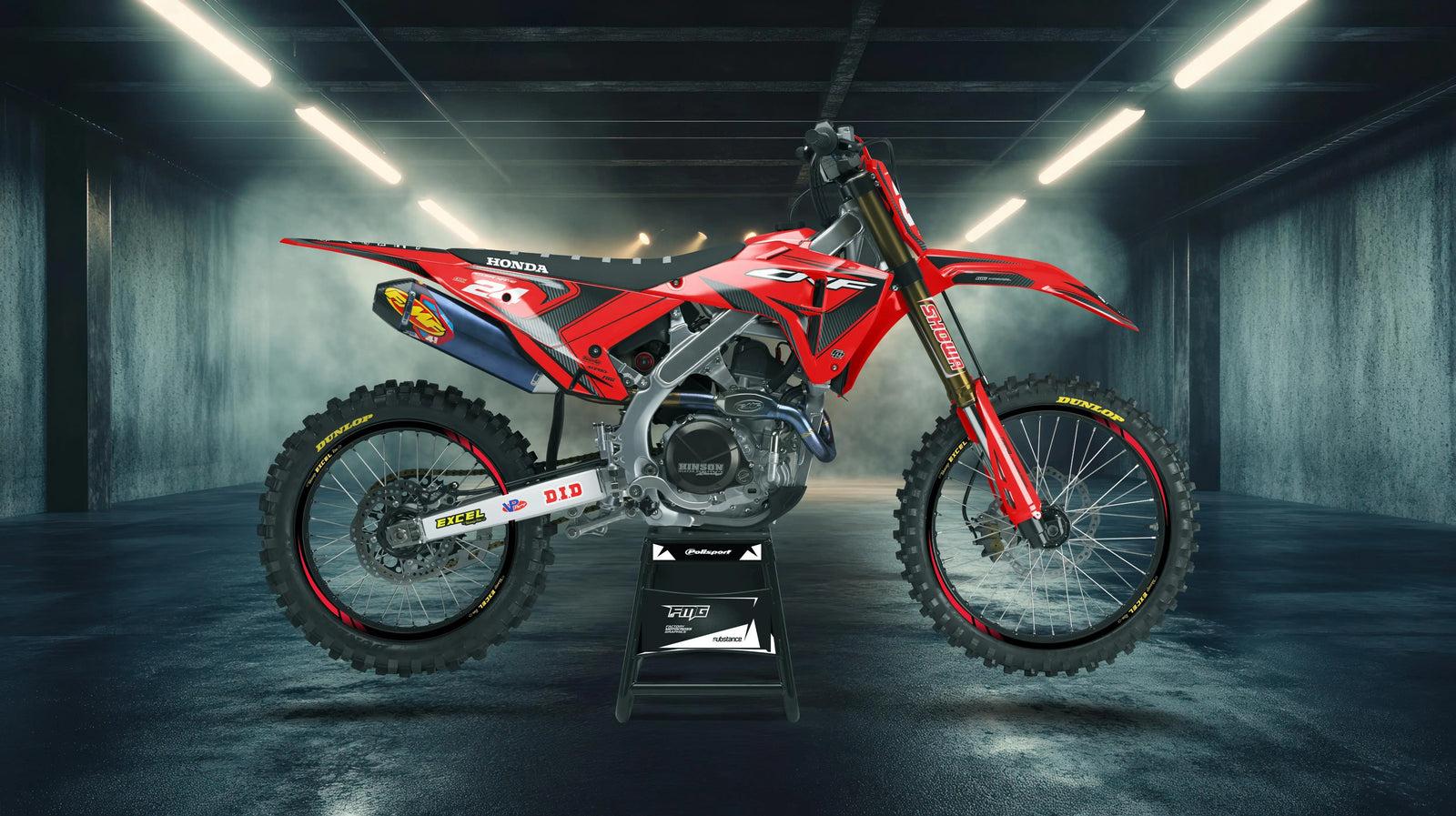 KIT GRAPHIQUE HONDA CRE/CR ROUGE CARBONE 2025.