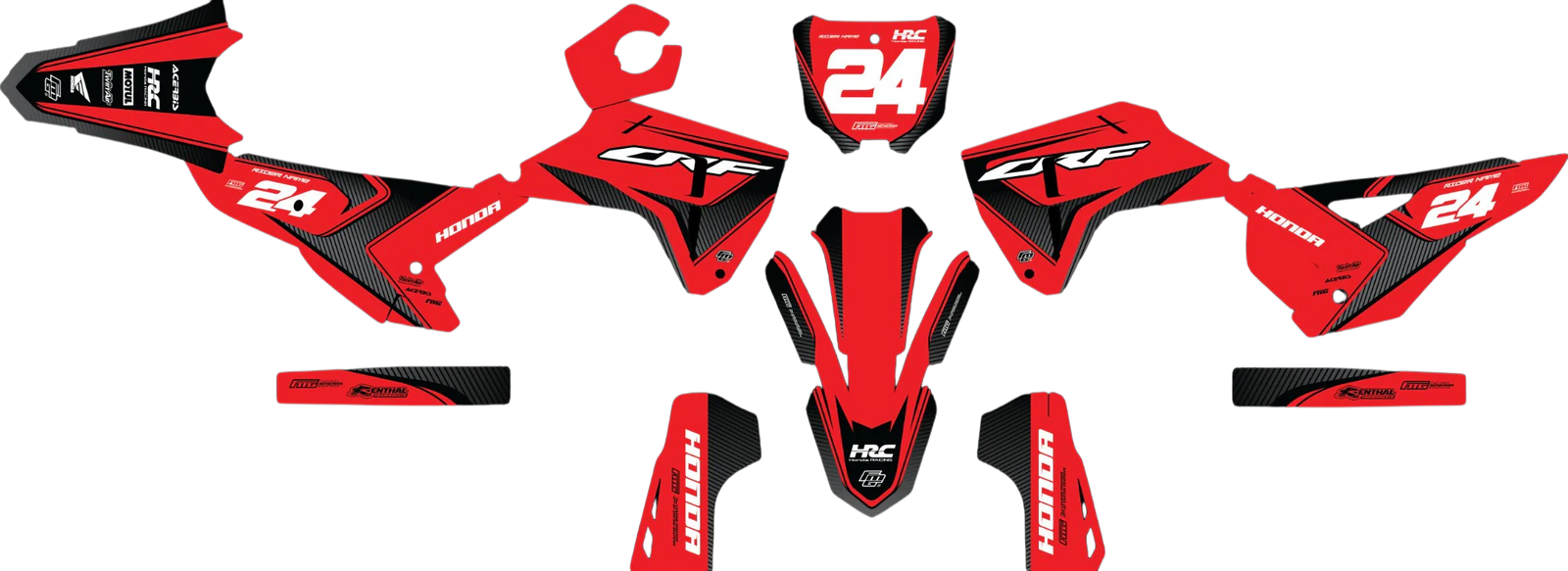 HONDA CRE/CR RED CARBON GRAPHICS KIT
