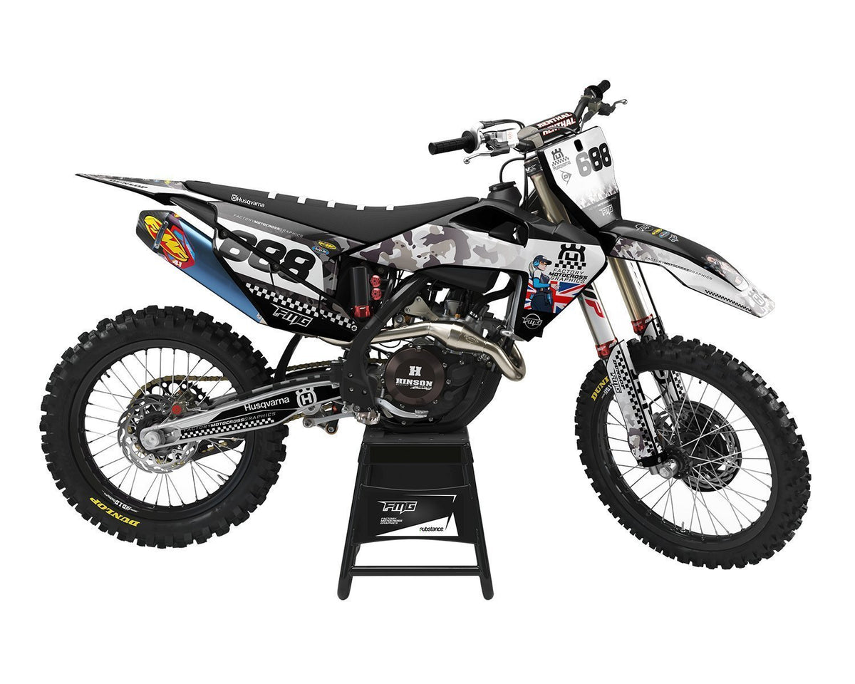 Custom Husqvarna Military Cartoon Graphics