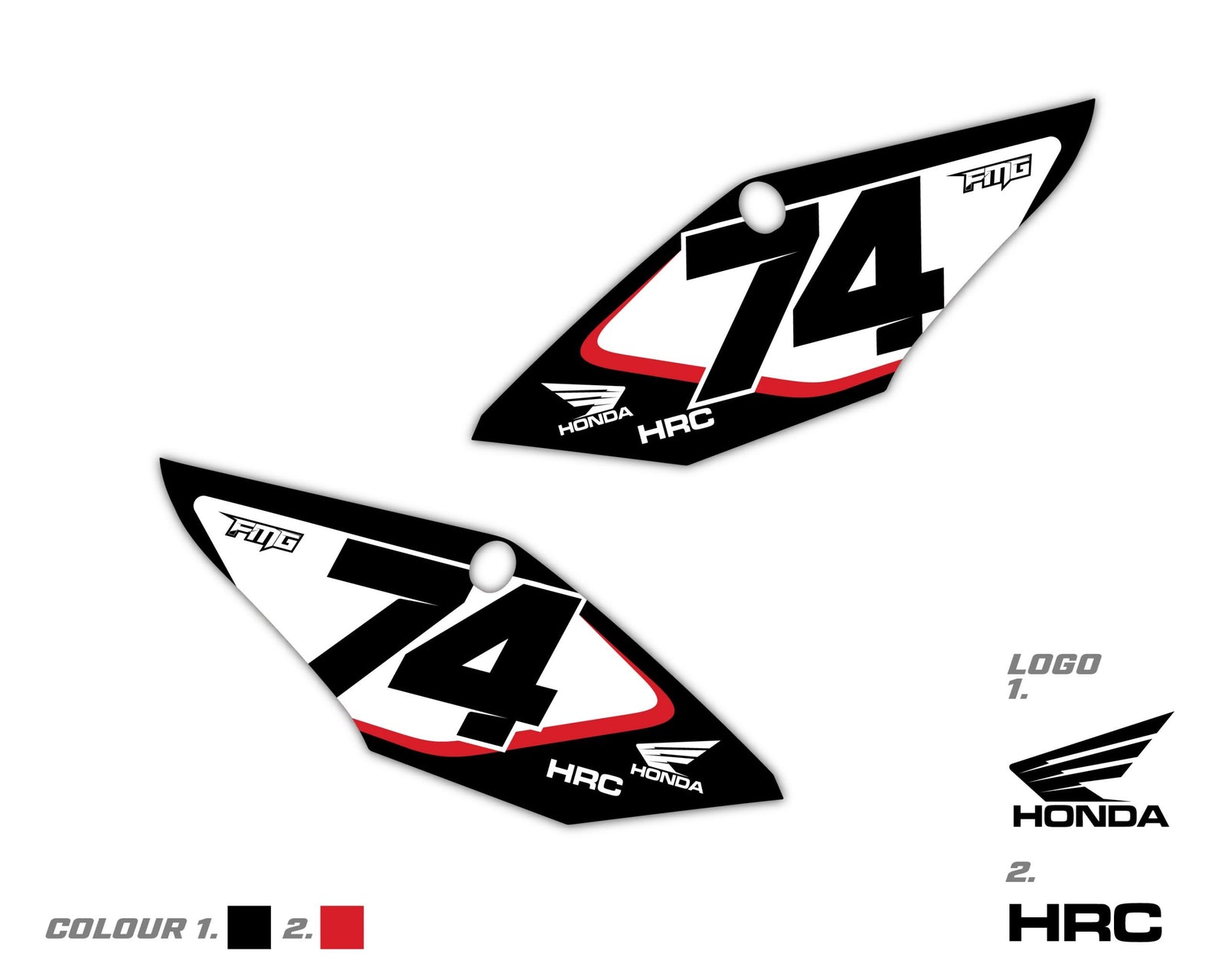 Custom Honda Side Panel Decals CRF