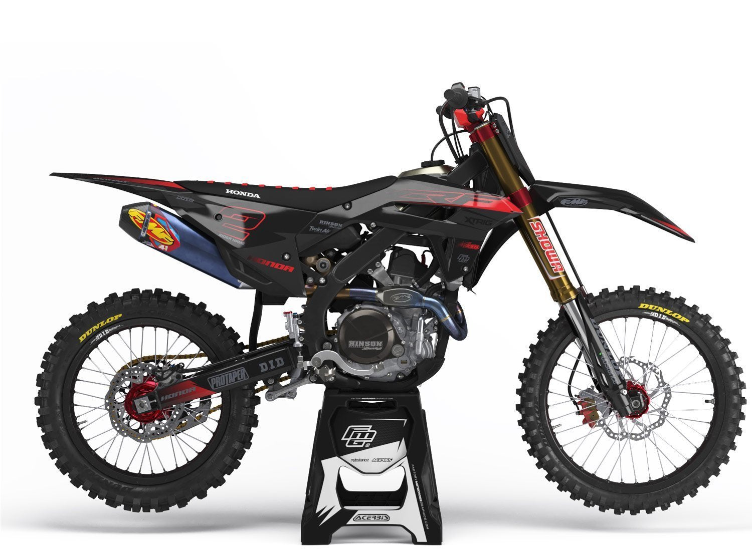 Honda CRF/CR Black Stealth Graphics Kit