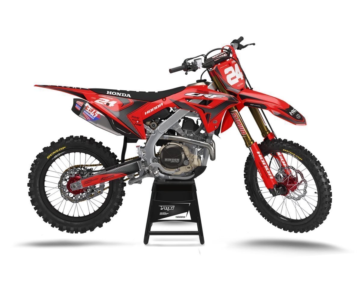 Honda CRF/CR Red Carbon Graphics Kit