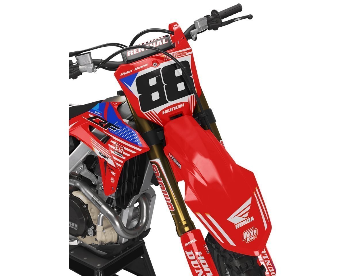 Honda CRF/CR Red Patriot Graphics Kit