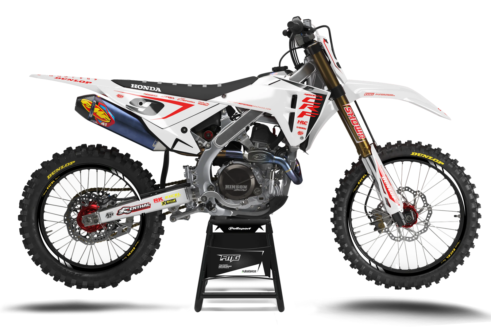 KIT GRAPHIQUE ÉDITION Factory blanc anniversaire Honda 2025.