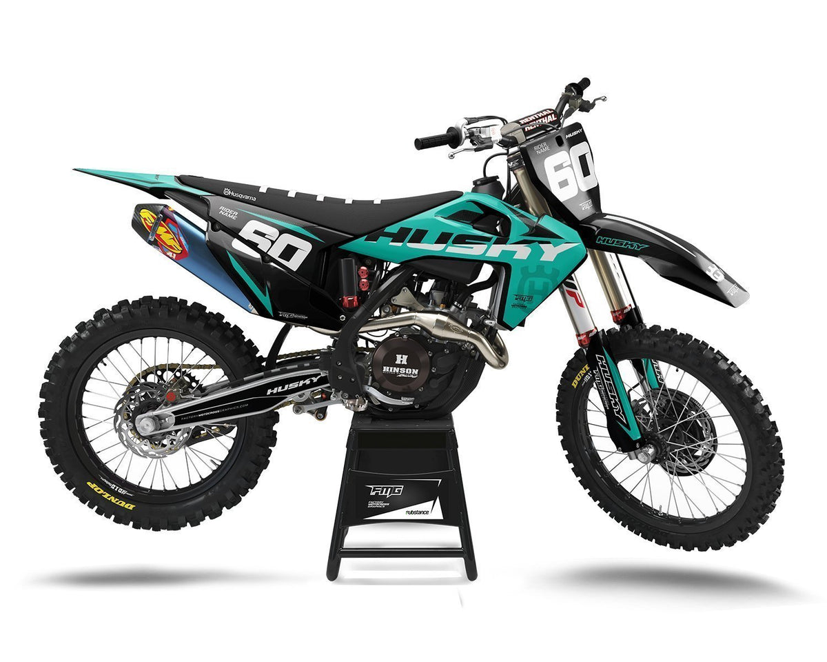 Teal Husqvarna Motocross Decals