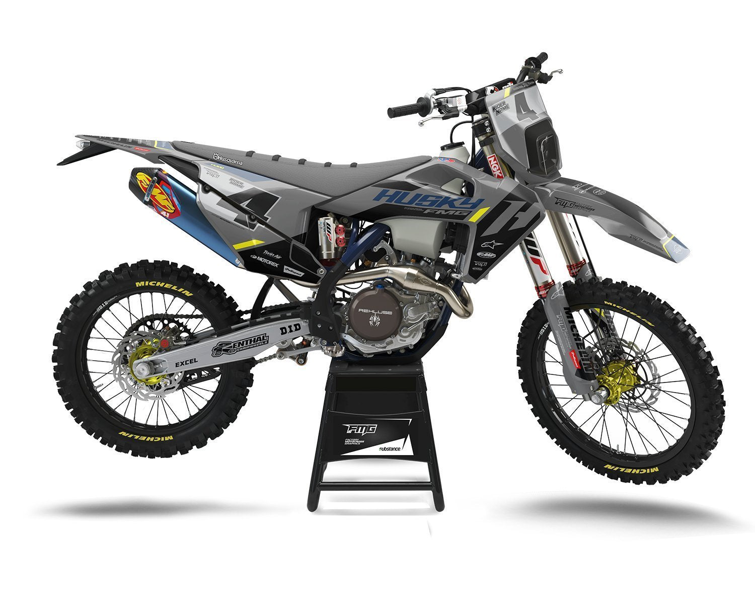 Custom Grey Enduro FE250 FE350 FE450 TE300 Graphic Sticker Kits UK ...