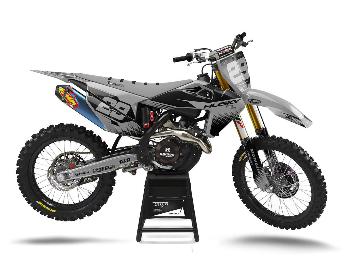 Grey Husqvarna Motocross Enduro Decal Sticker Kits - Custom MX ...