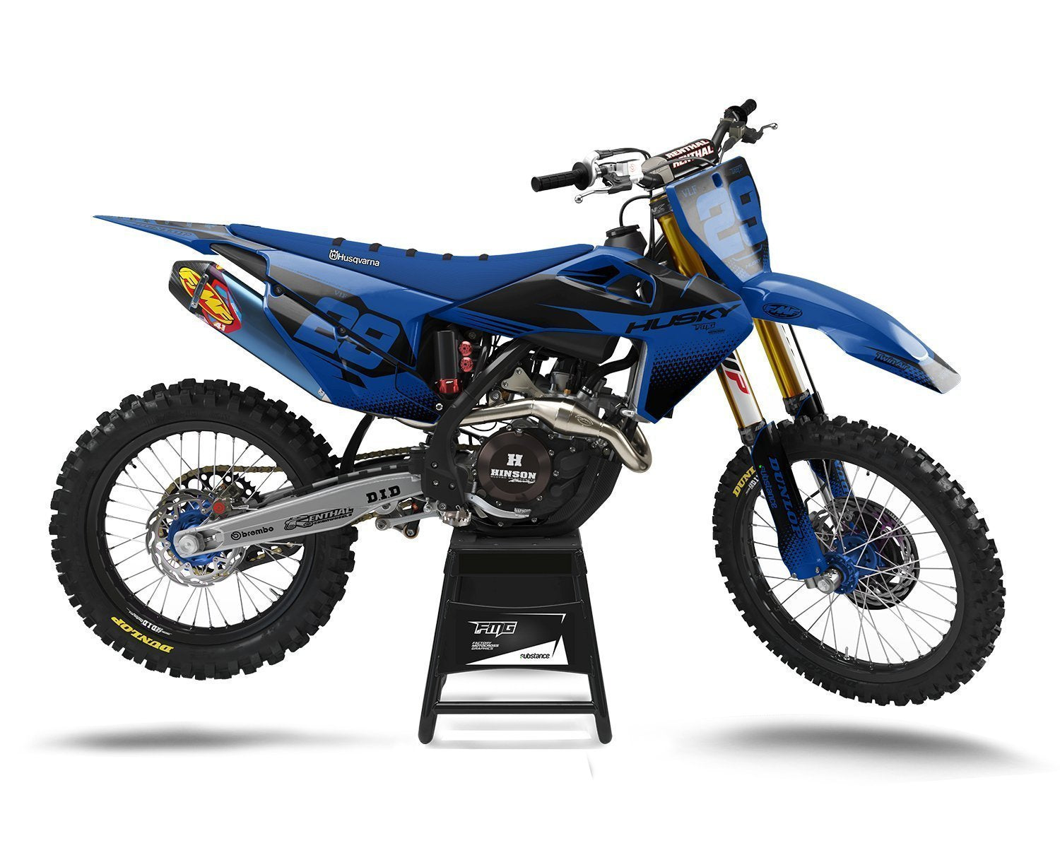 Custom Navy Blue Husqvarna Graphics Kit