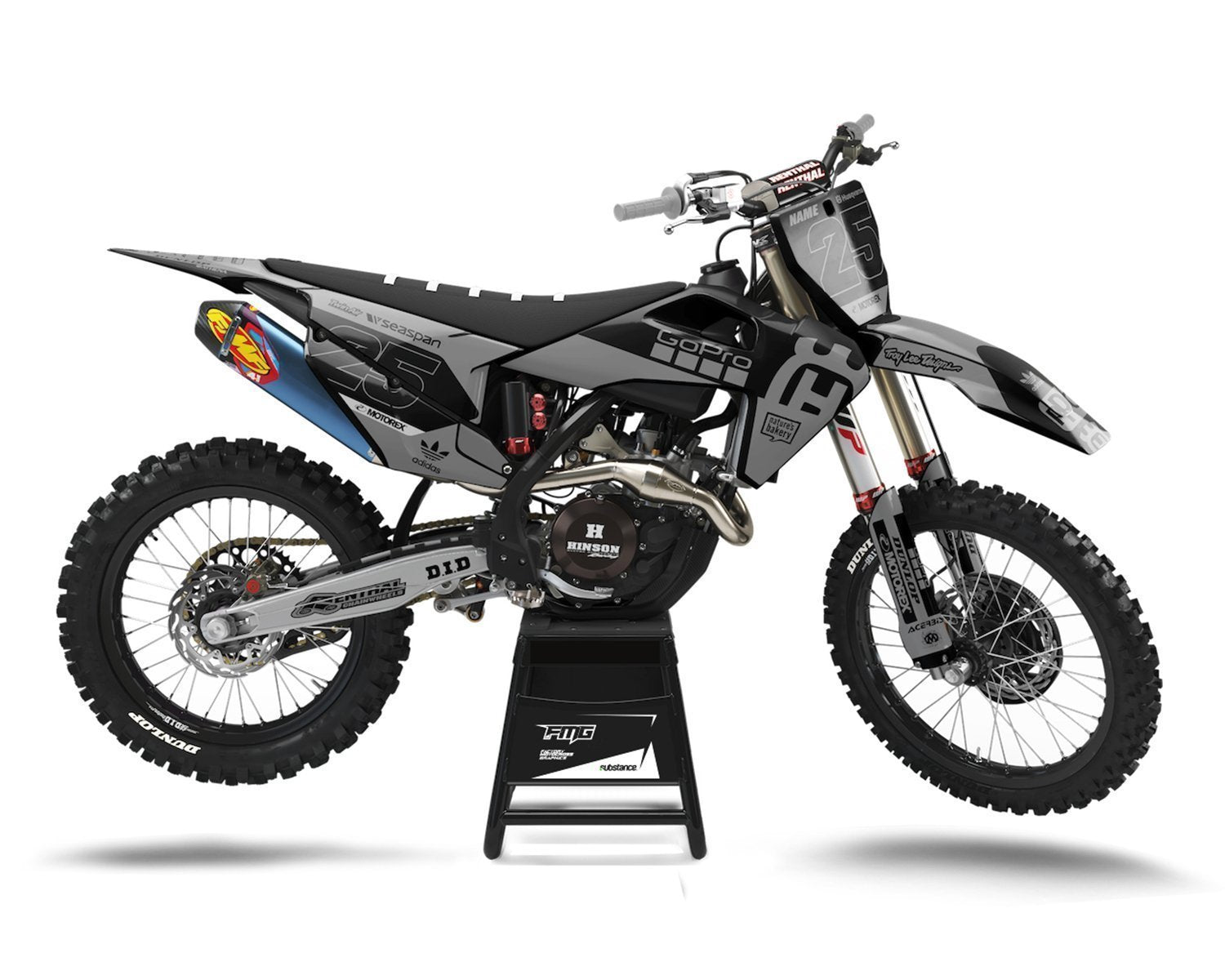 Grey Husqvarna Custom MX Graphics