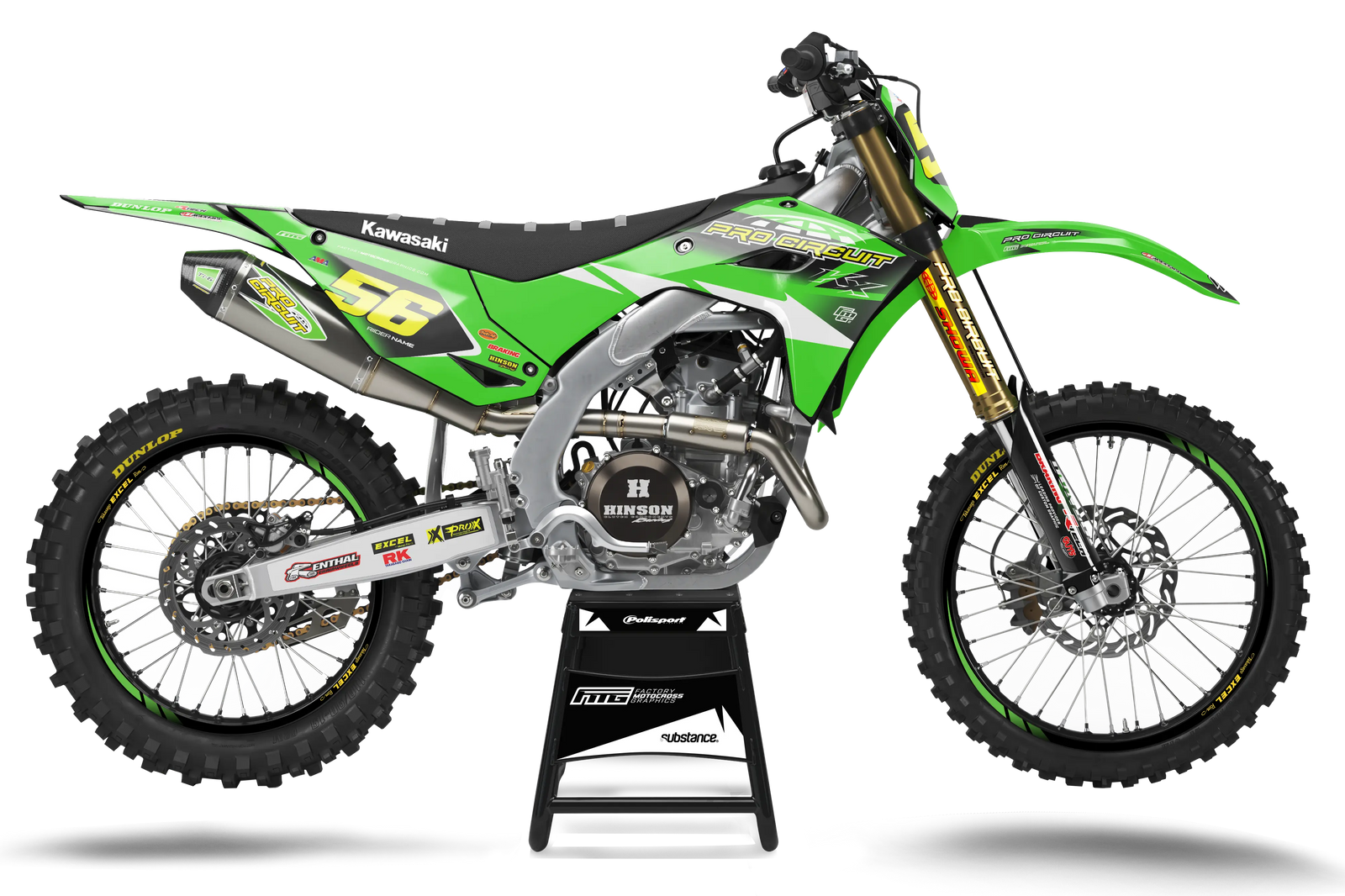 KAWASAKI  ProCircuit Green Team GRAPHICS KIT