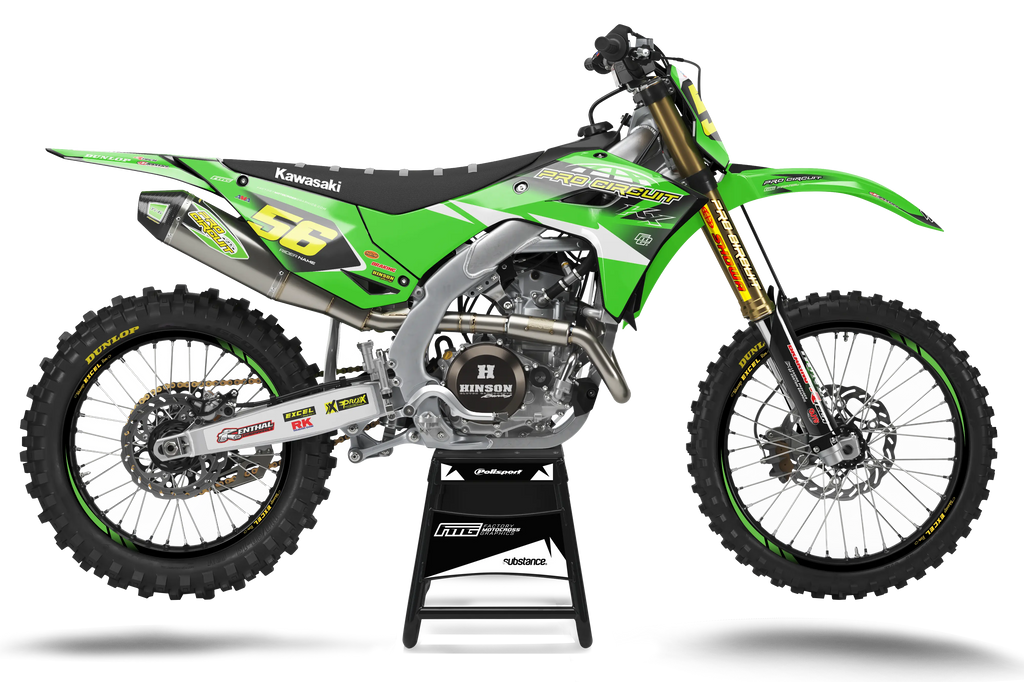 KAWASAKI ProCircuit Green Team GRAPHICS KIT - factorymotocrossgraphics