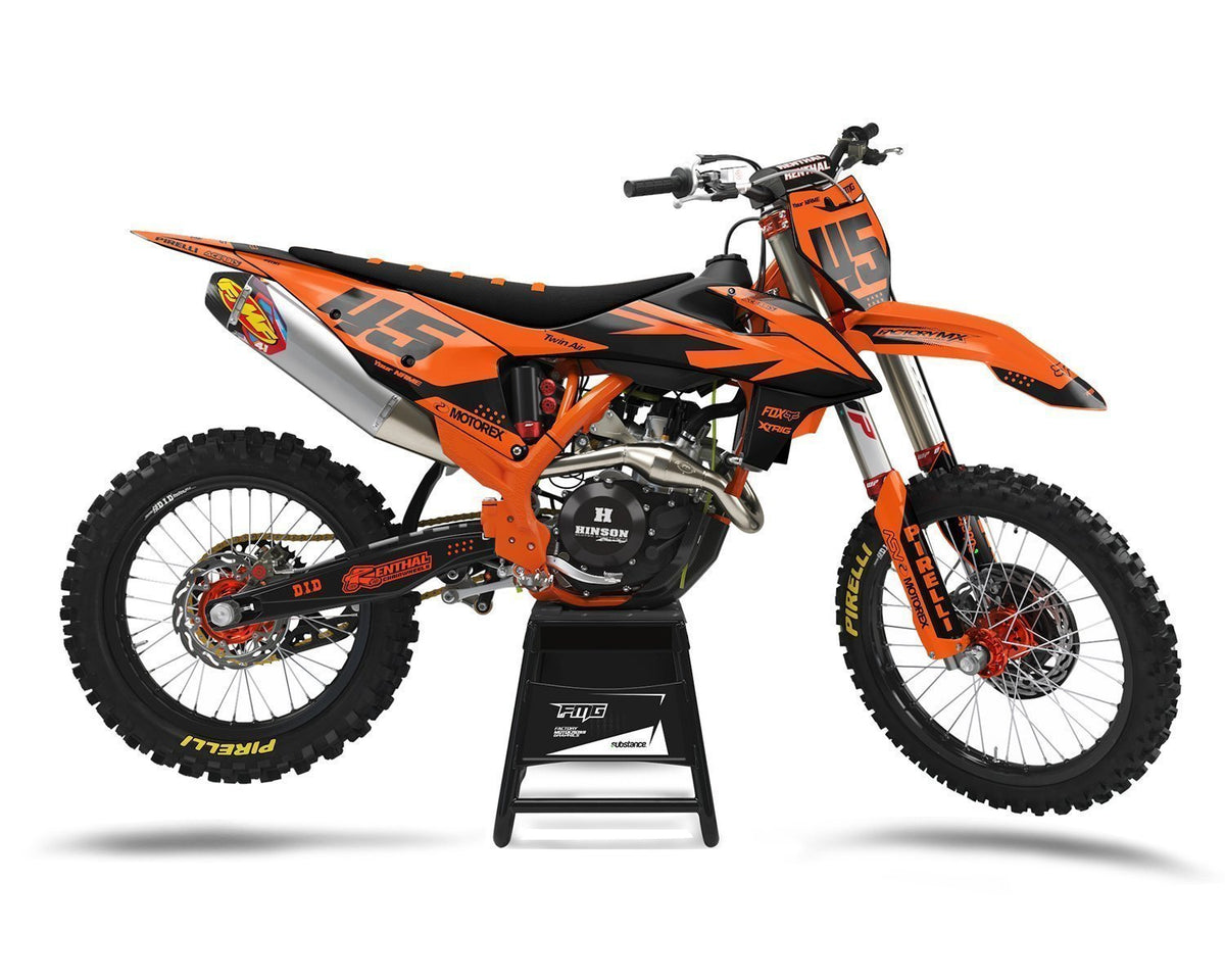 Black KTM Custom Graphics Plastics