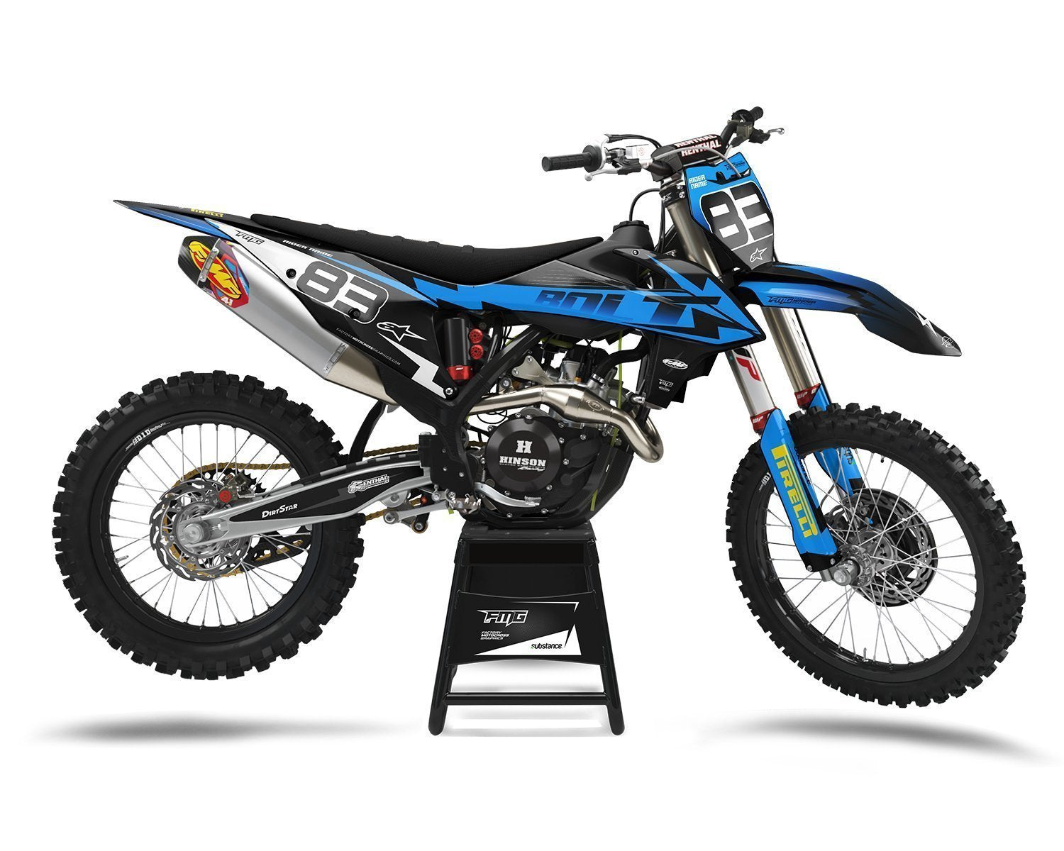 Blue KTM Custom Motocross Decals