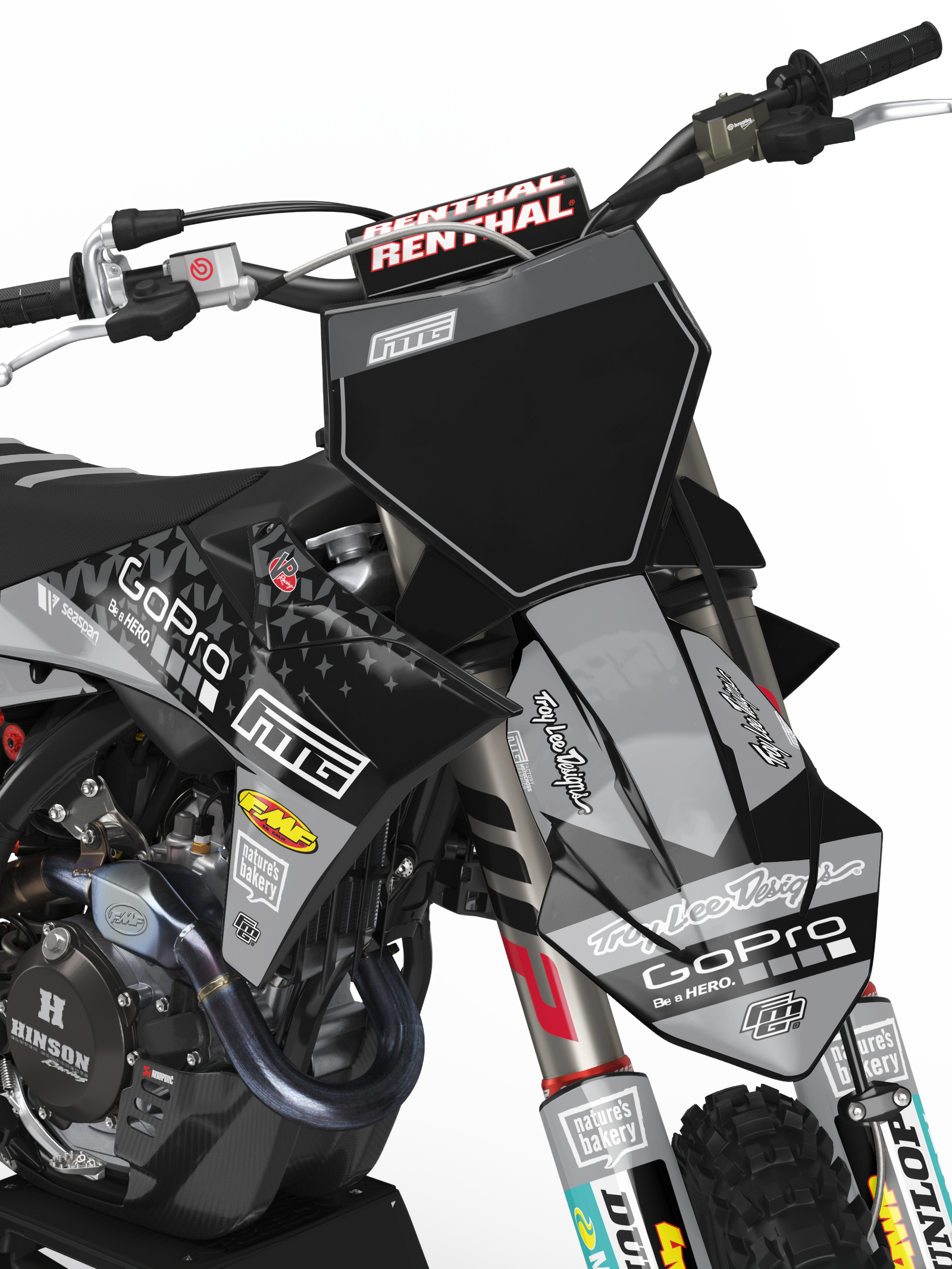Fits KTM GoPro  Grey Factory Graphics Kit