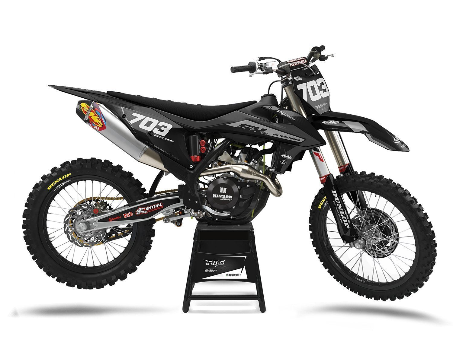 Black Grey KTM MX Decals