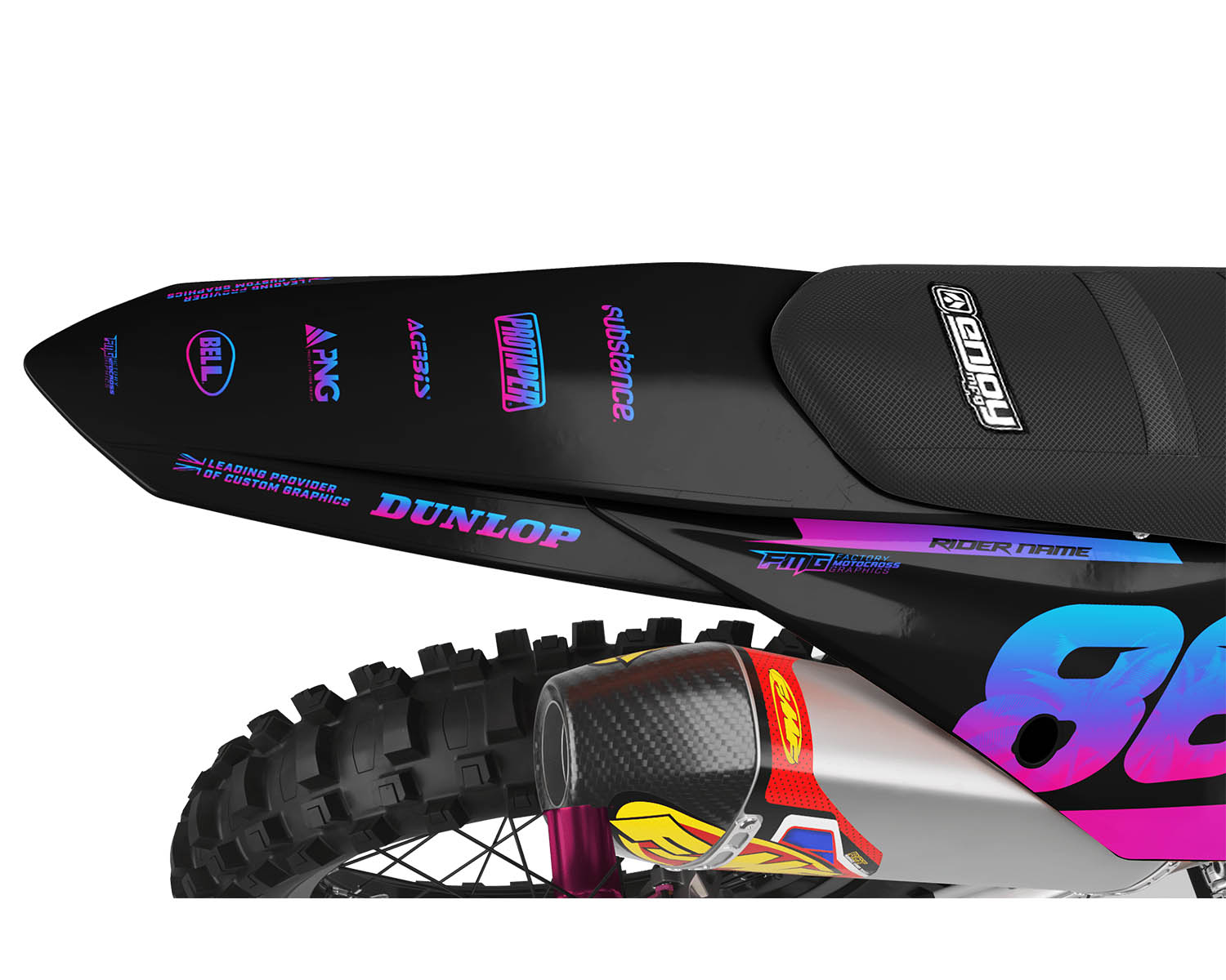 Fits KTM SX / SXF Black Palm Graphics Kit