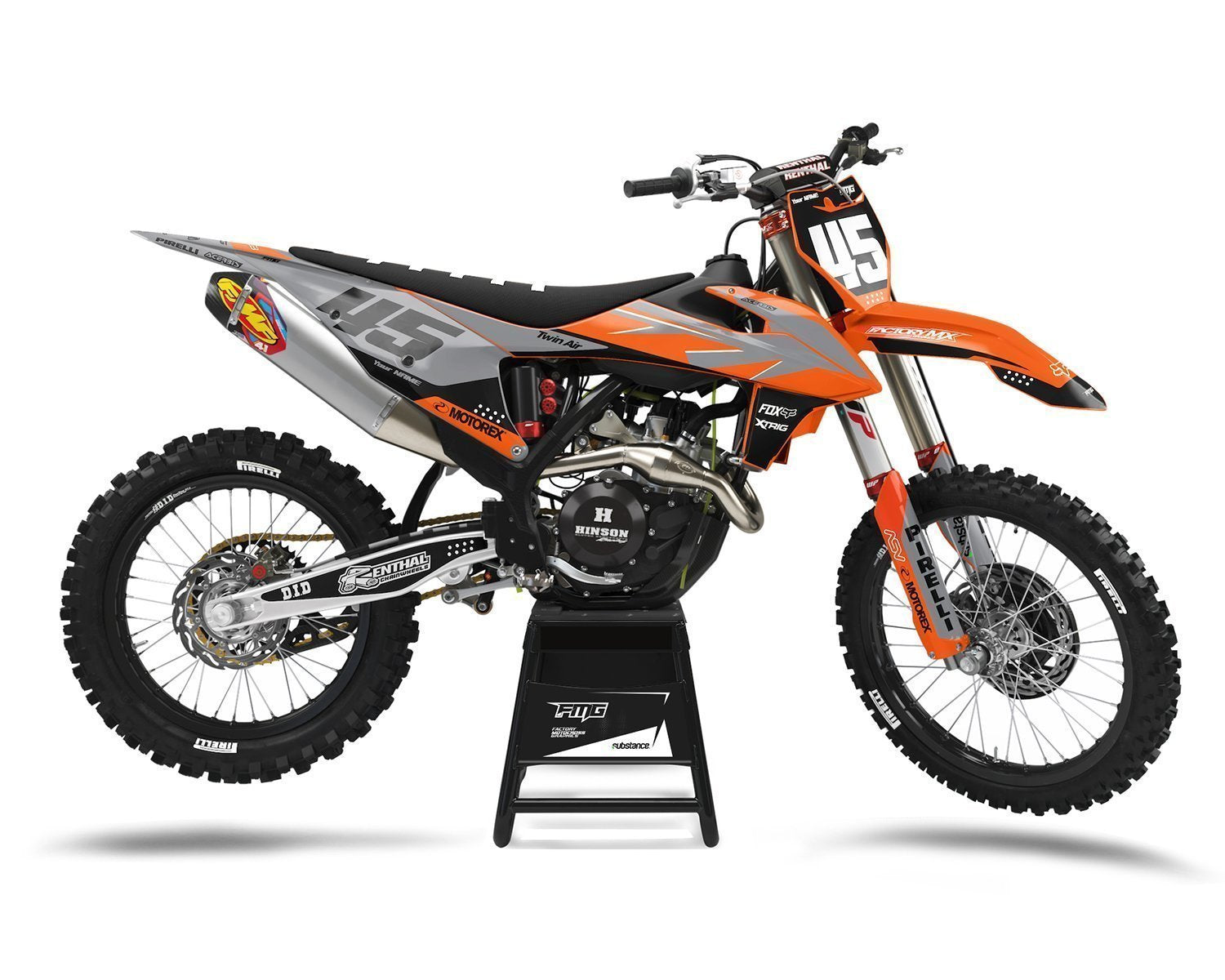 Fits KTM Grey Motocross Graphics