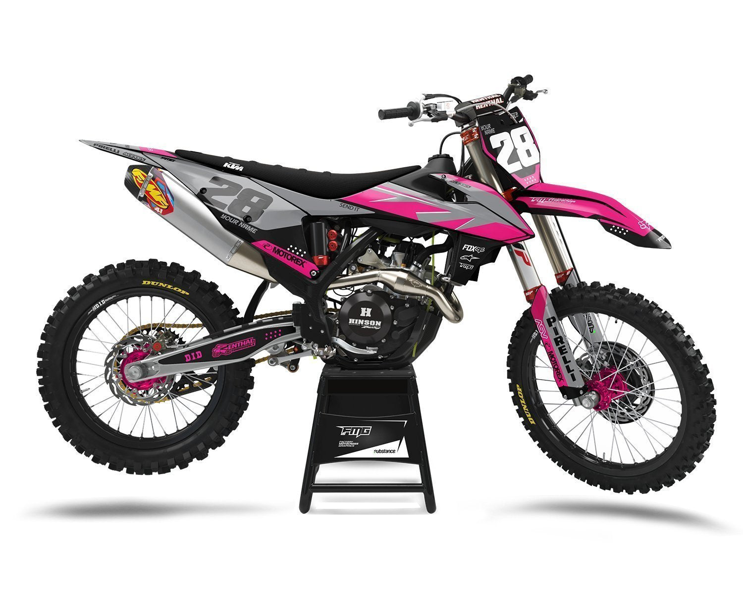 Pink Volta Motocross Graphics Kit