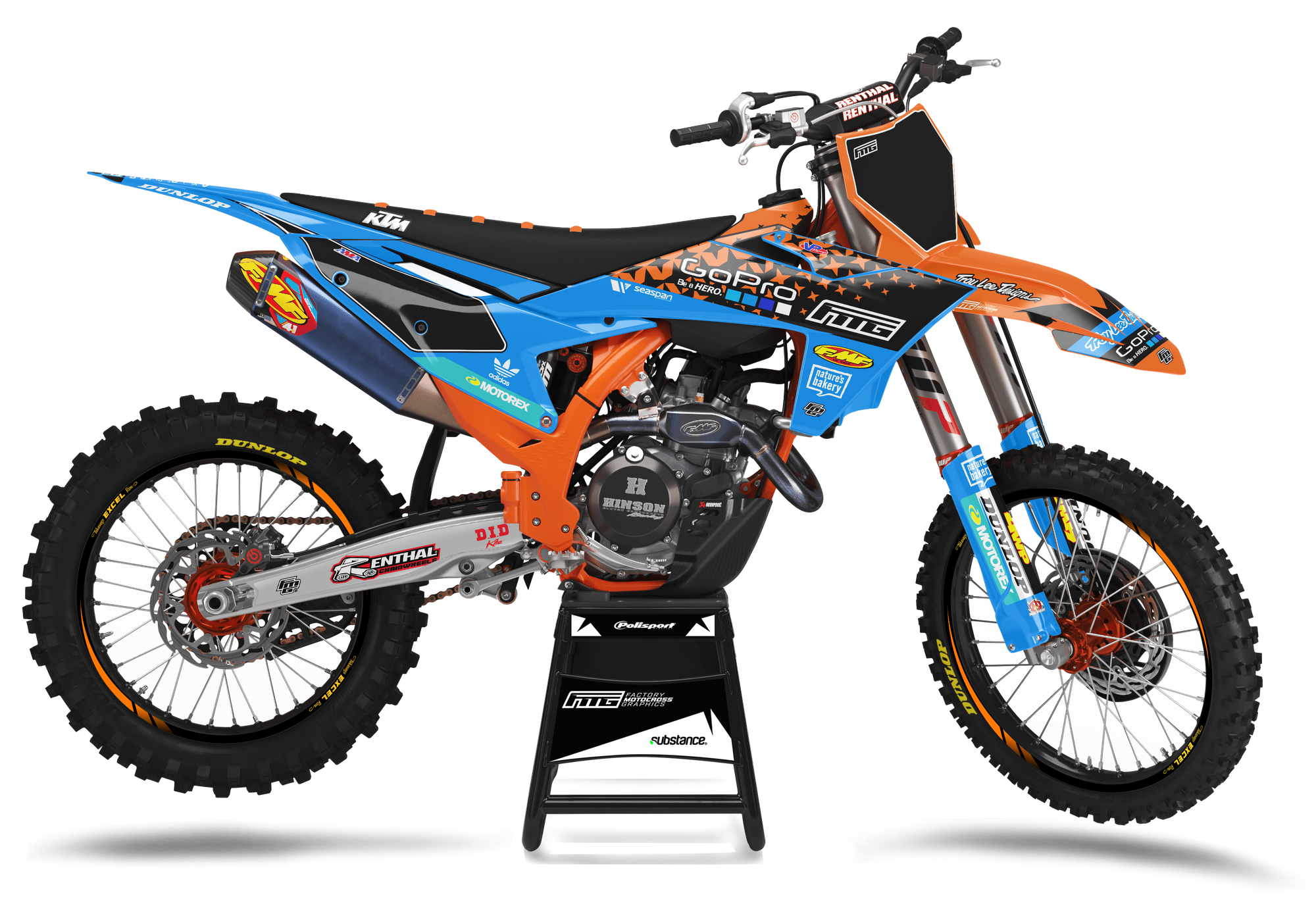 FMG GoPro KTM SX / SXF Blue Factory Graphics Kit