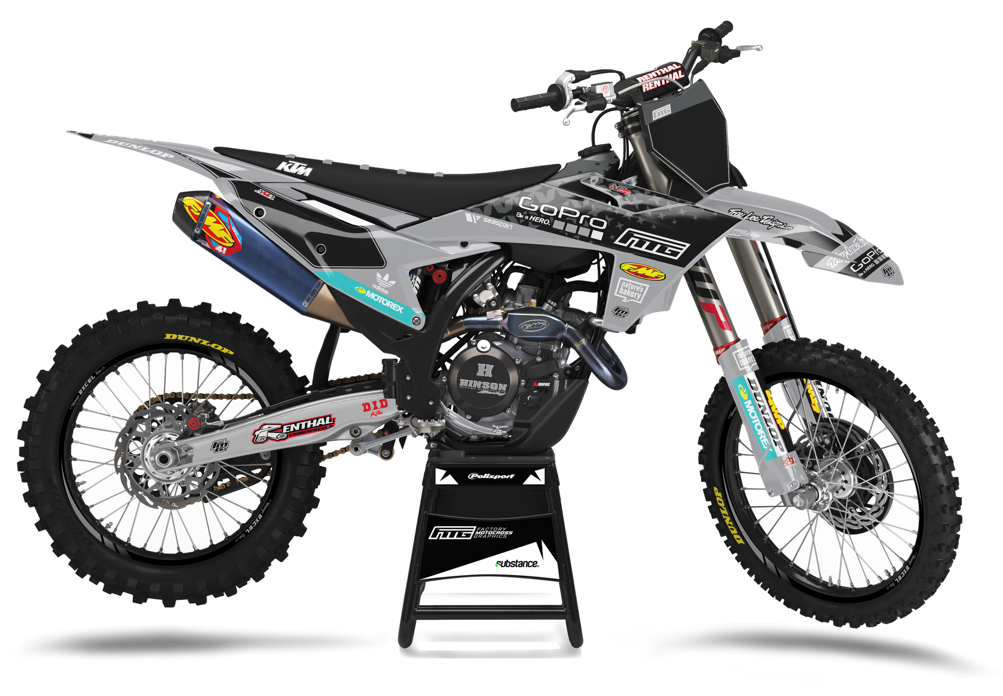 FMG GoPro KTM SX / SXF Grey Factory Graphics Kit
