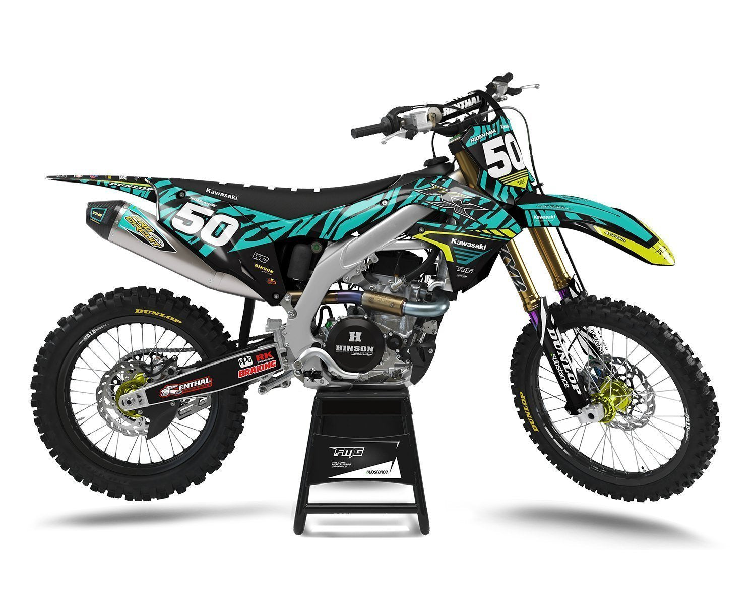 Teal Camo Kawasaki Decals