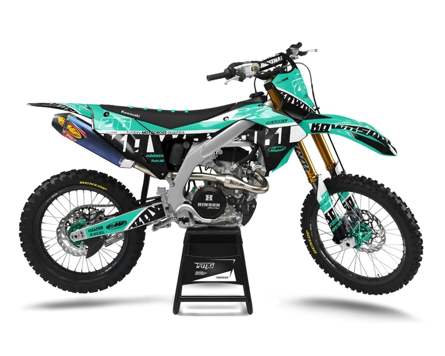 Teal KX MX Decals