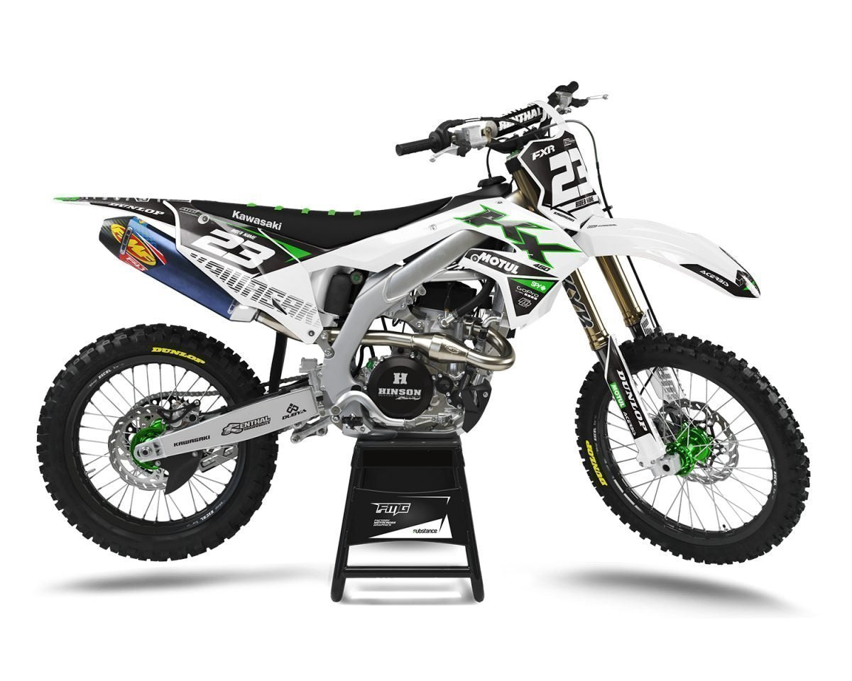 White Motocross Decals Kawasaki KX65 KX85 KLX110 KLX140 ...