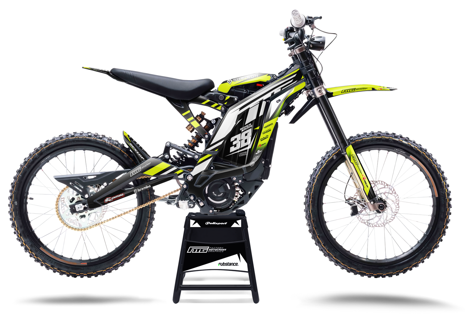 Surron Hybrid Yellow Factory Graphics Kit