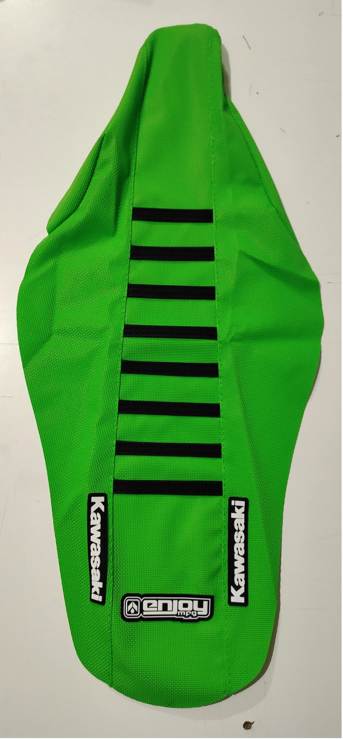 Housse de siège côtelée avec logo vert et noir de Kawasaki