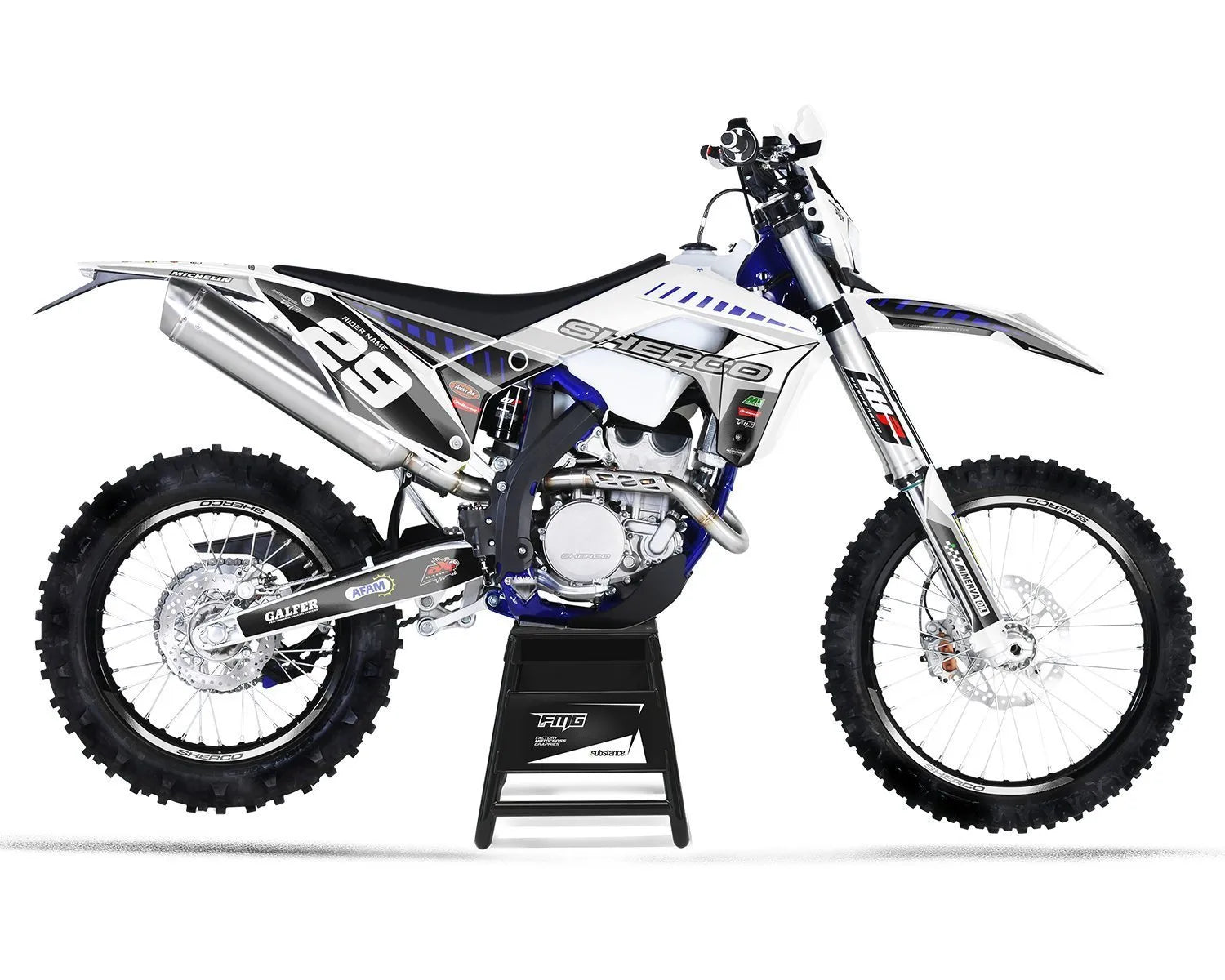 Custom Factory White Sherco Enduro Off Road Decal Sticker Kits ...