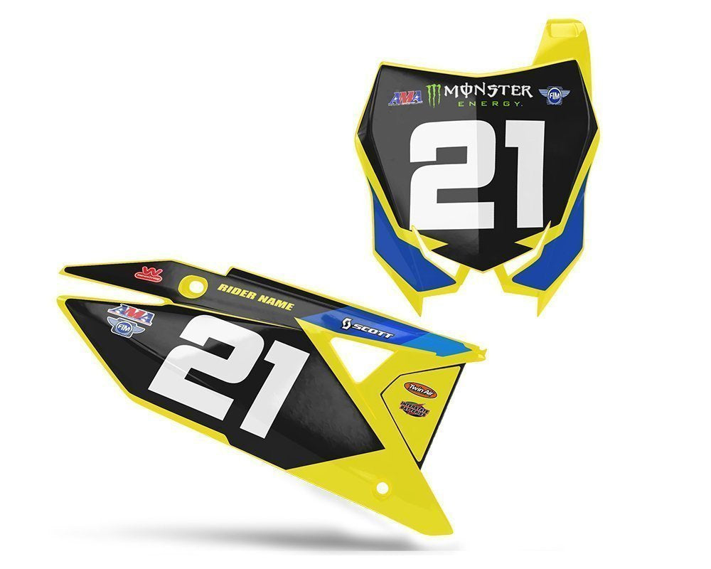 Suzuki Yellow Custom Background Decals