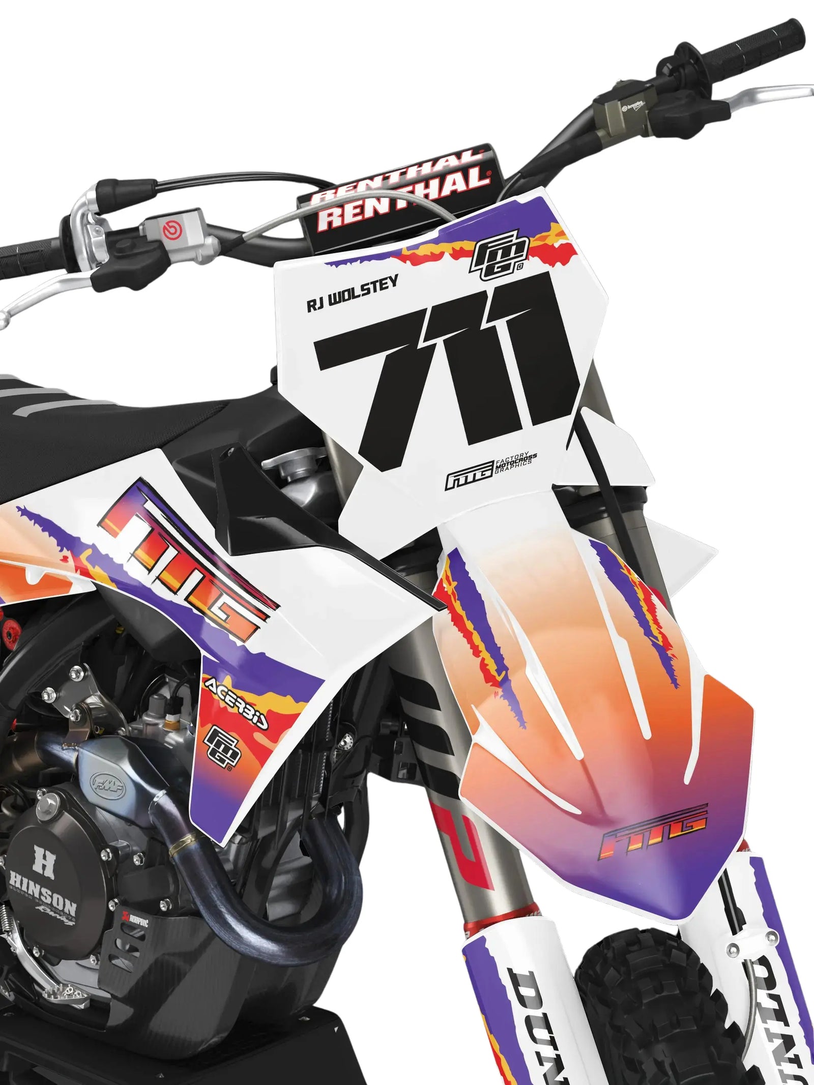 fits ktm fmg orange white graphics kit
