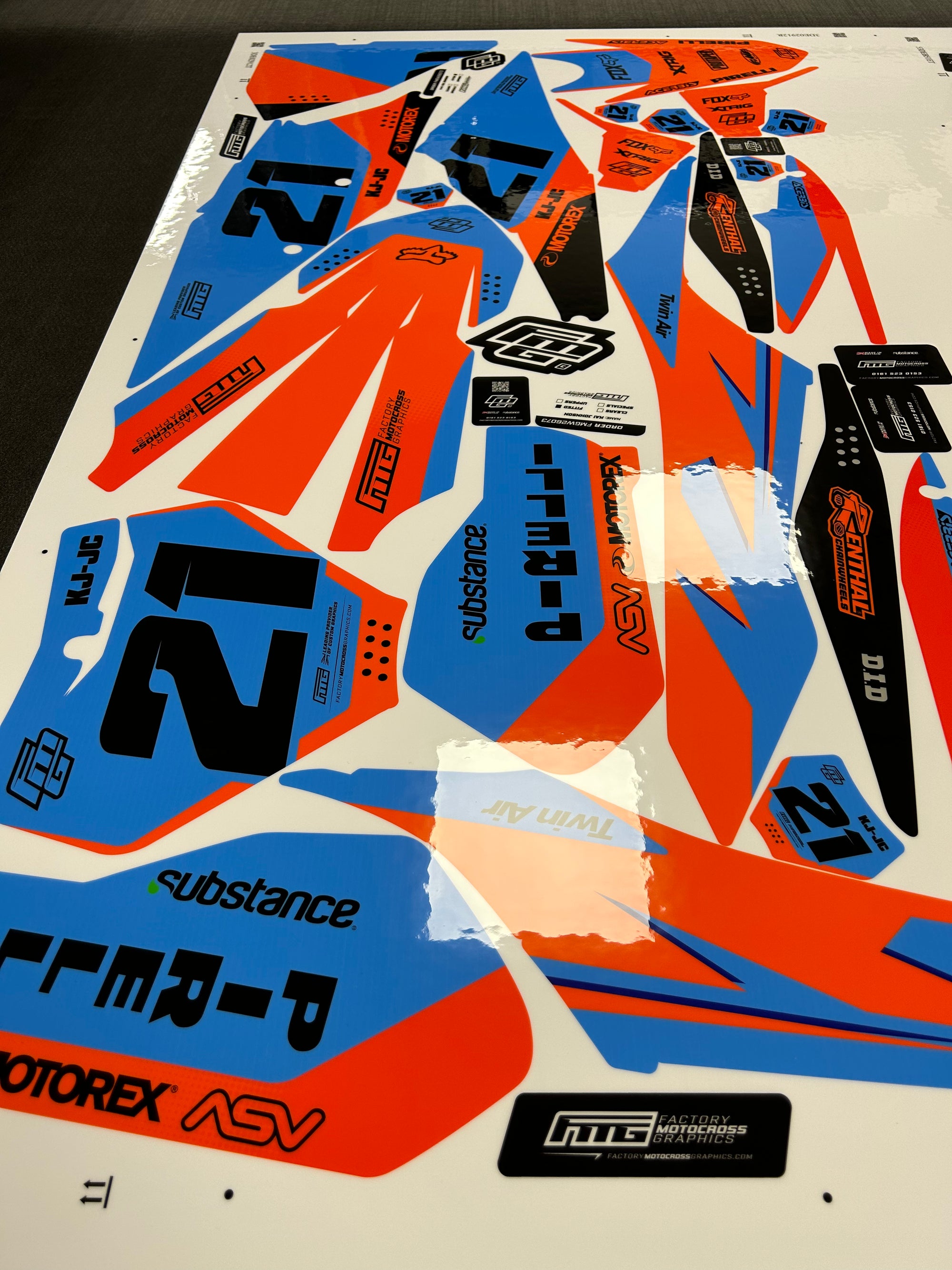 KTM SX / SXF Volta Blue Orange Graphics Kit