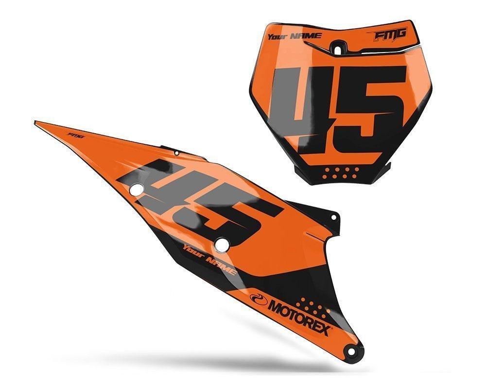 Orange Motocross Number Board Decals