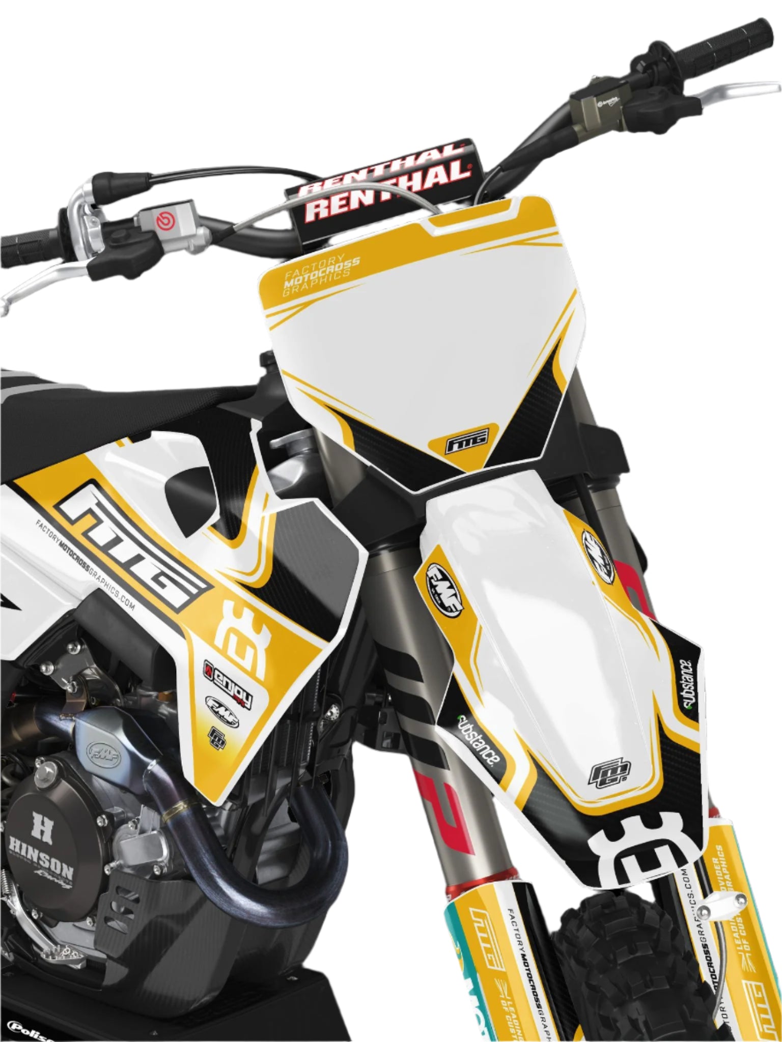 Husqvarna TC / FE Carbon White & Gold Graphics Kit