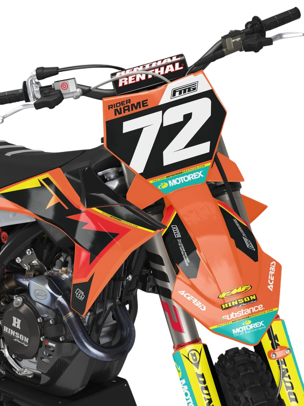 Fits KTMVelocity Grey Black & Orange Graphics Kit