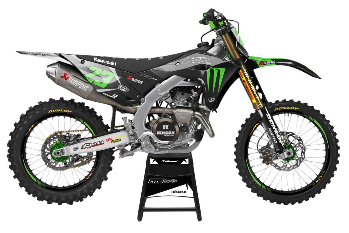 KAWASAKI KXF / KX Monster Rep GRAPHICS KIT Factory Motocross Graphics