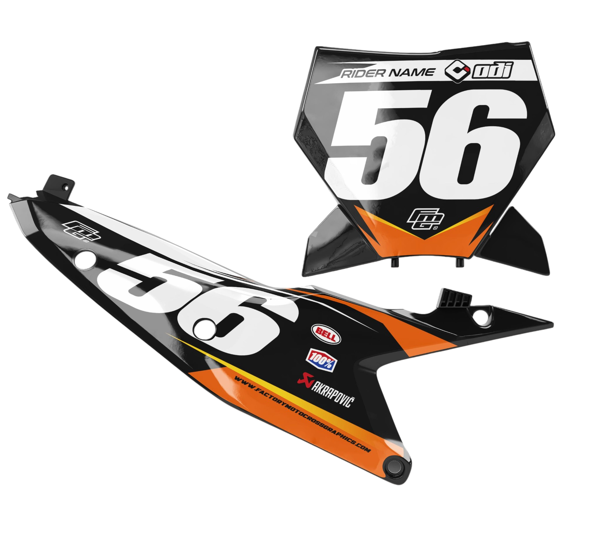 KTM 2025 SX / SXF / EXC / EXCF / XC / XCF FUSION BLACK & ORANGE FACTORY BACKGROUNDS