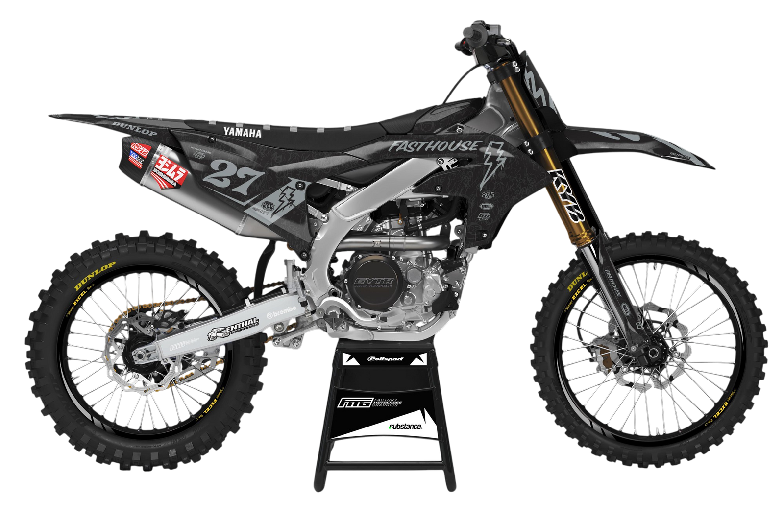 YAMAHA FASTHOUSE doodle Black V1 GRAFISCHE KIT.