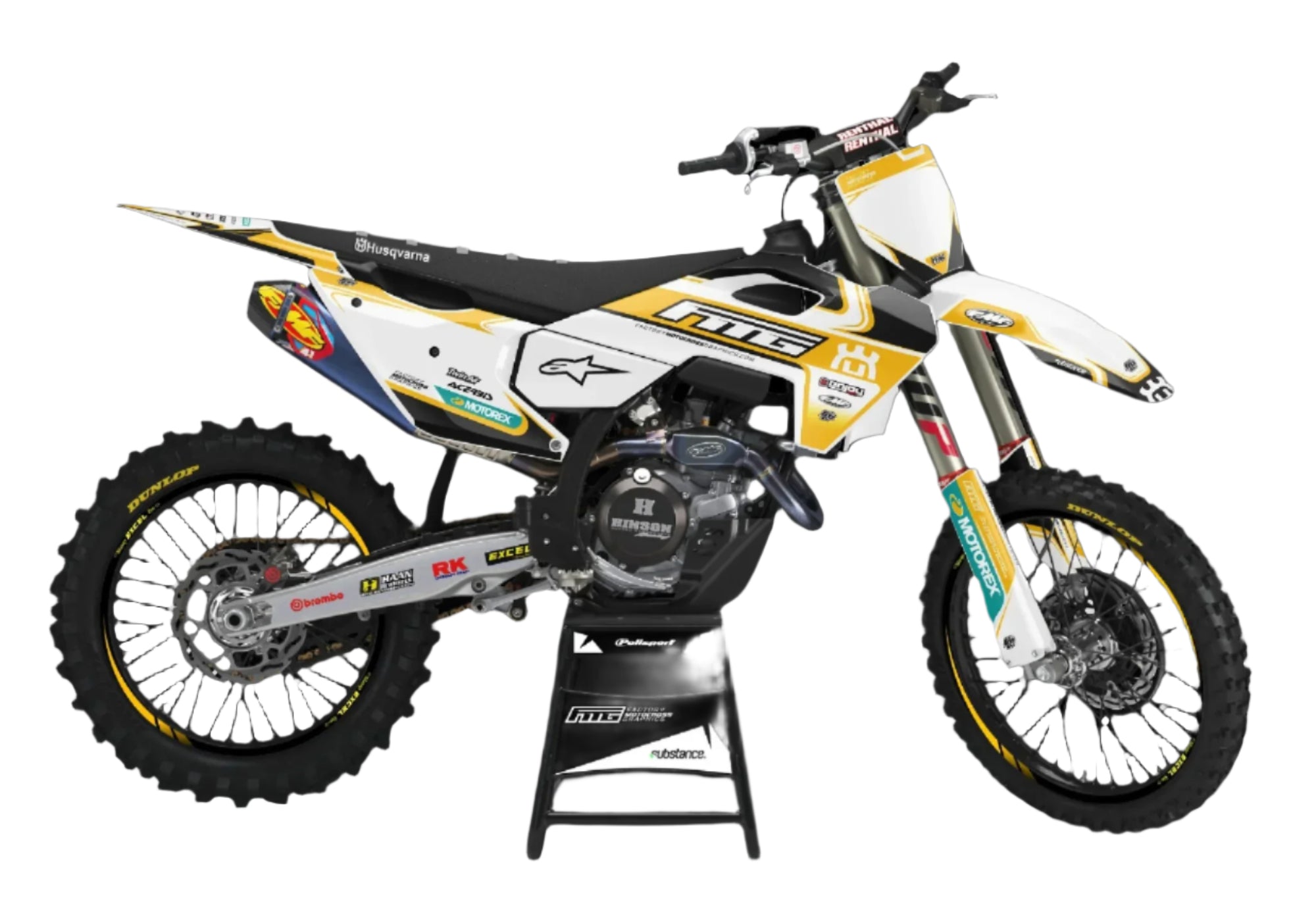 Husqvarna TC / FE Carbon White & Gold Graphics Kit