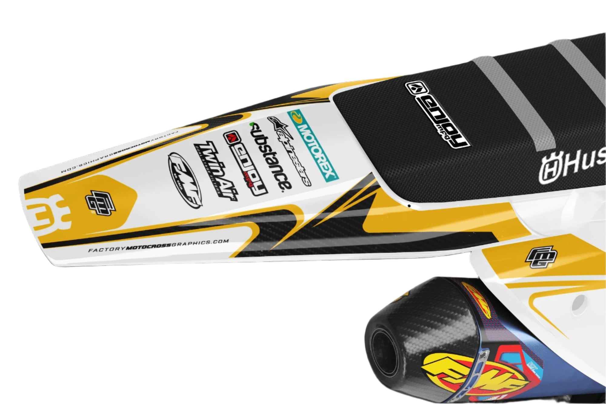 Husqvarna TC / FE Carbon White & Gold Graphics Kit