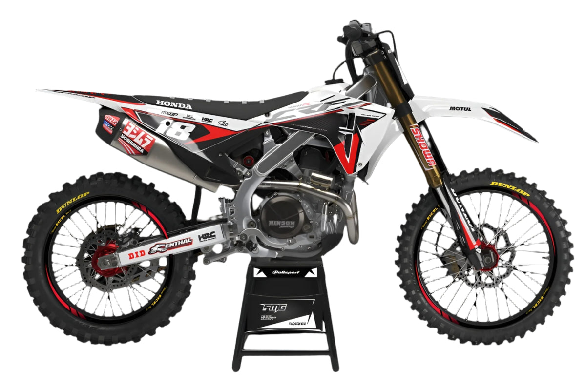 Honda CRF/CR Zwart Wit Fusion Graphics Kit