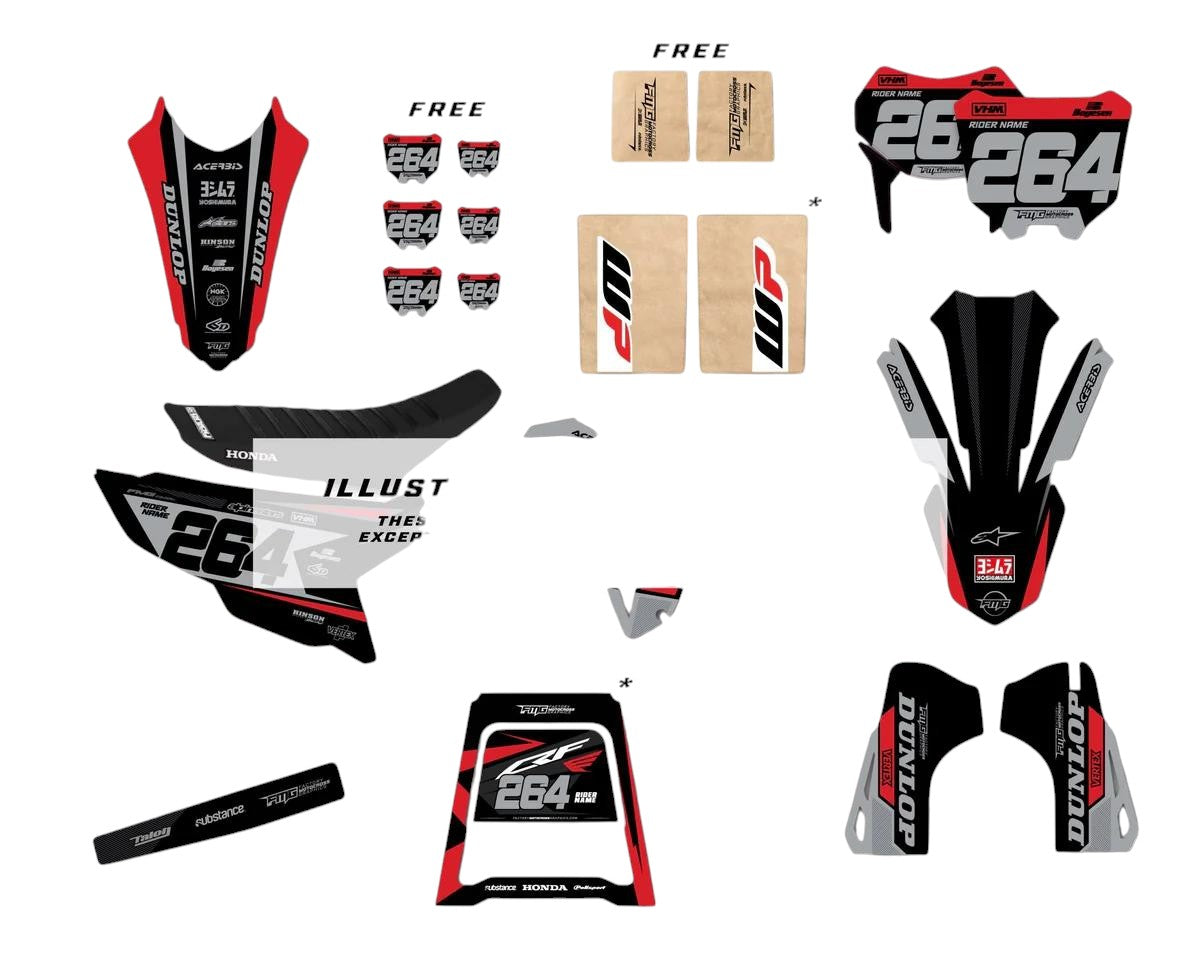 Honda CRF/CR 2025 USA Flag Graphics Kit