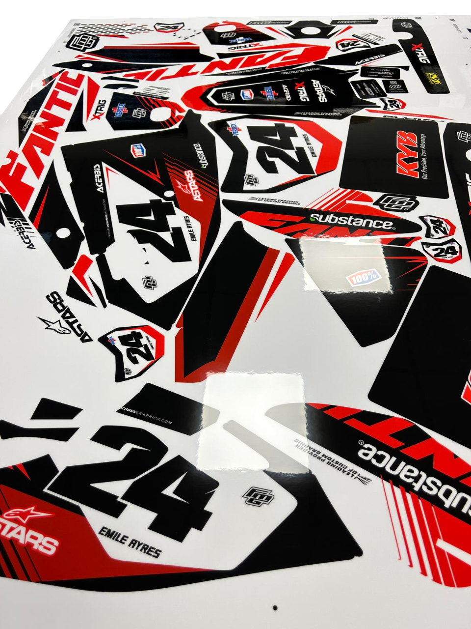 Fantic Cyber Red Factory Graphics Kit