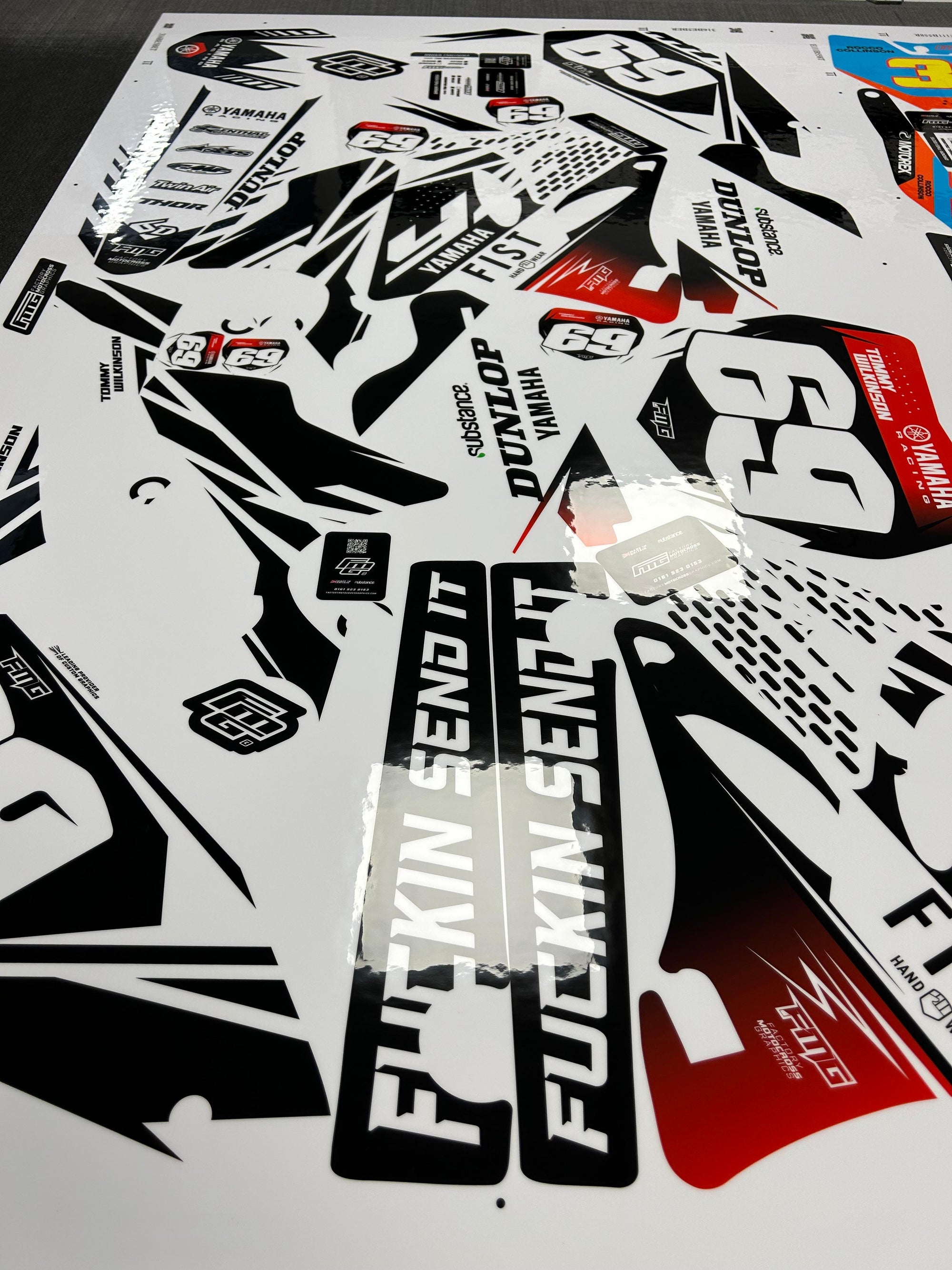 Yamaha YZF/YZ Fist White Graphics Kit