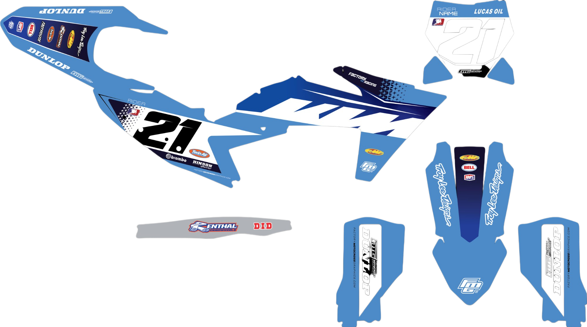 KTM SX / SXF Blue Fuse Graphics Kit