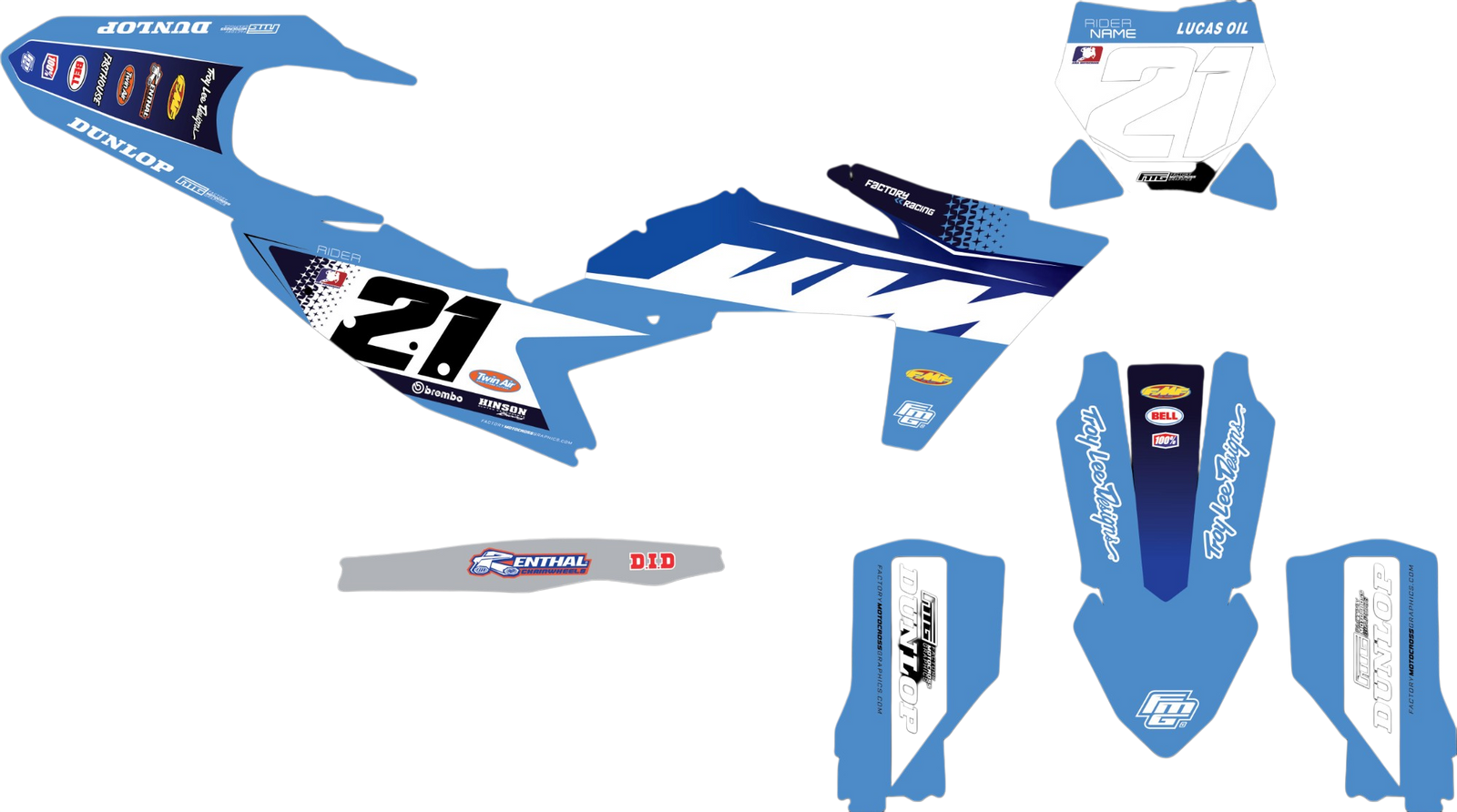 Fits KTM SX / SXF Blue Fuse Graphics Kit