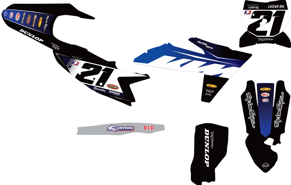Fits KTM SX / SXF Black Fuse Graphics Kit