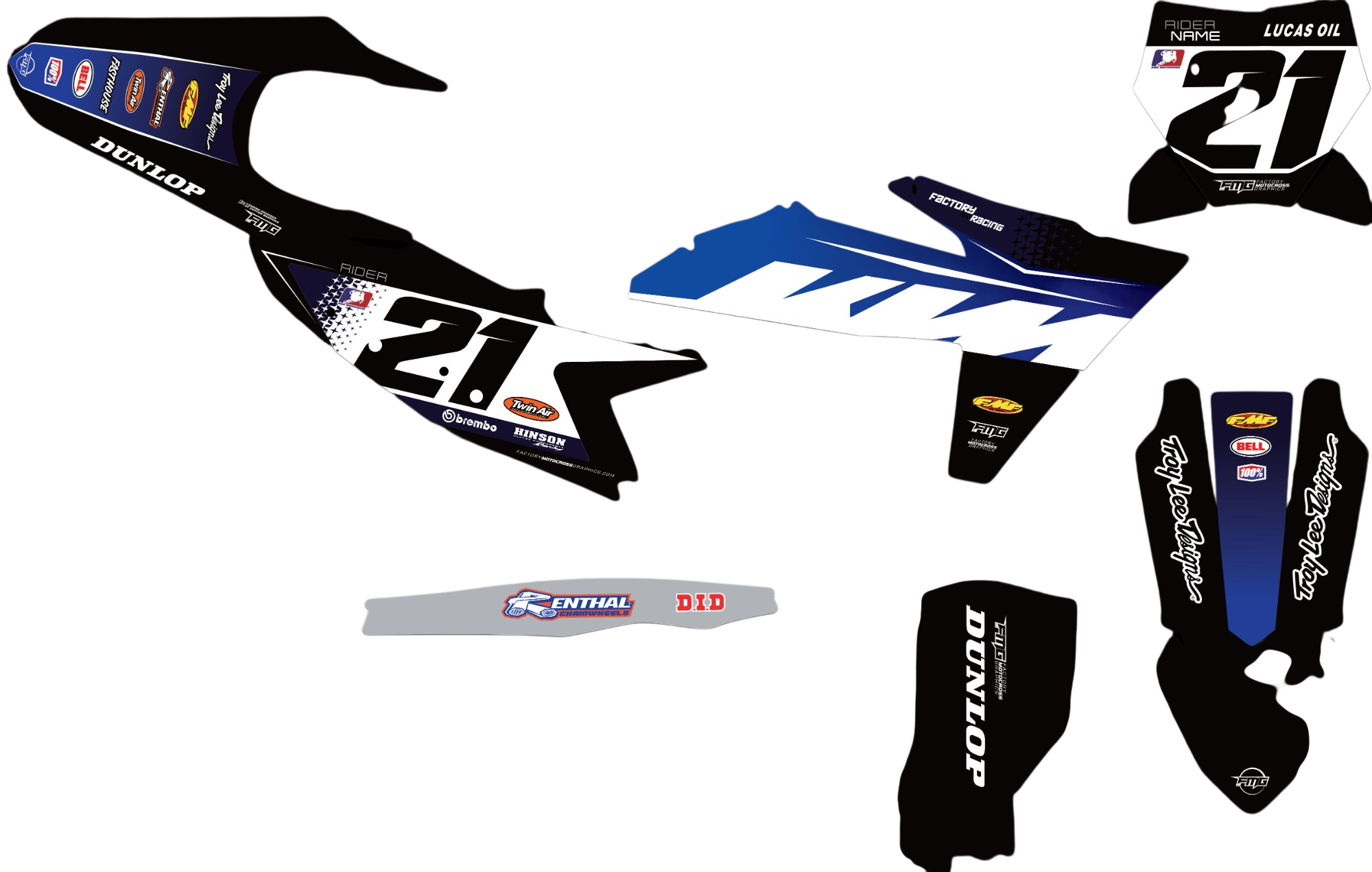 Fits KTM SX / SXF Black Fuse Graphics Kit