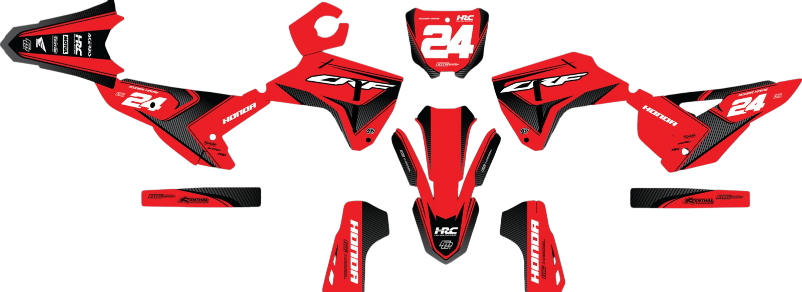 HONDA CRE/CR RED CARBON 2025 GRAPHICS KIT.